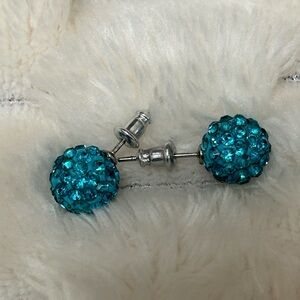 Elegant Blue Crystal Stud Earrings